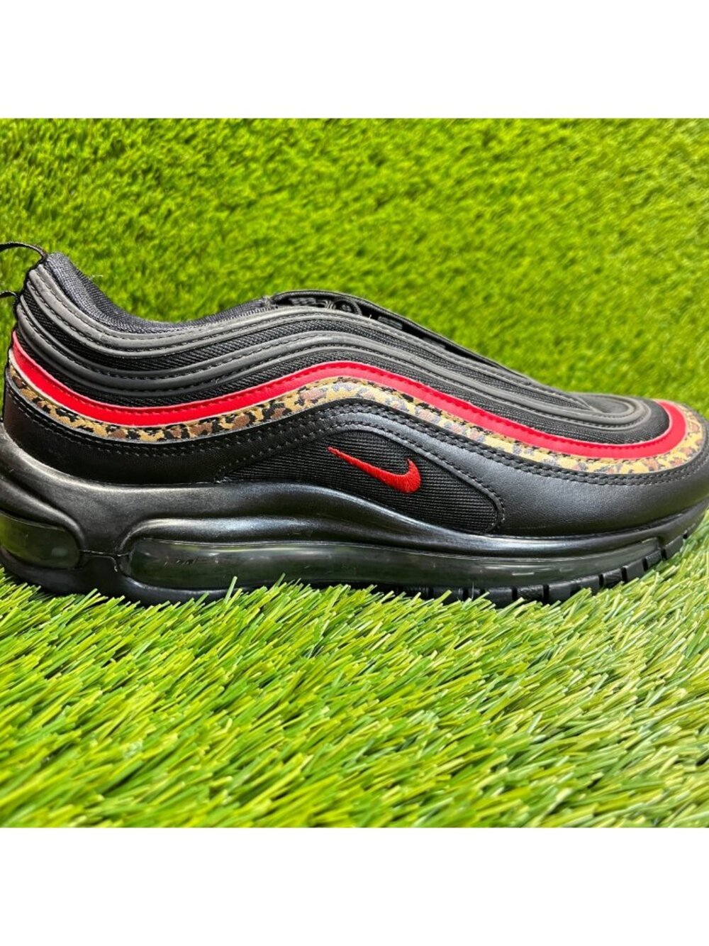 Nike Women’s Black Red Leopard Accent Air Max Sneakers